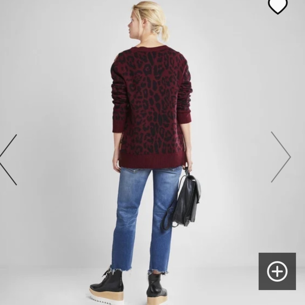 A.L.C. Matt Colorblock Leopard Animal Print Cashm… - image 3